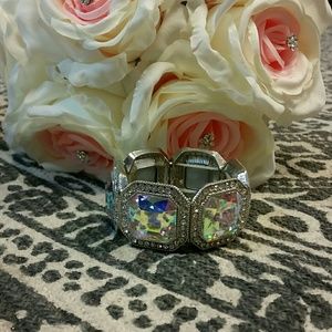 Huge AB Crystal Square Stretch Bracelet